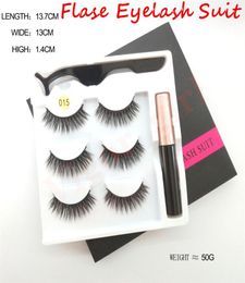 2022 False Eyelash Suit Three pairs of magnetic eyeliner set magnet threedimensional multilayer 3d false eyelashes4552827