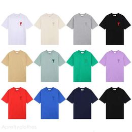 New Play Shirt Round Neck Love Embroidered Pure Cotton Tees For Men And Women Couples Loose And Casual Pullover Short Sleeve Amirirs T-Shirts Top Clothes 297