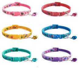 Lollipop Pets Collars Nylon Small Dog Adjustable Puppy Bell Snap Buckle Kitten Cat Collar Six Colours 6 Colour Pet Supplies DB9951989742
