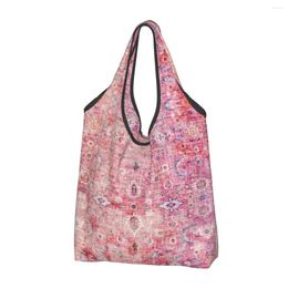 Storage Bags Antique Traditional Pink Oriental Moroccan Style Grocery Tote Shopping Custom Boho Shoulder Shopper Handbags