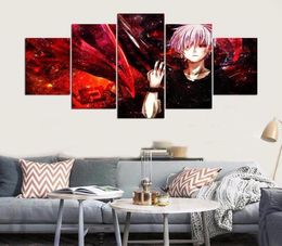 5 Panel Anime Tokyo Ghoul Kaneziki Wall Art Picture Home Decoration Living Room Canvas Print Wall Picture Printing On Canvas No Fr4783022