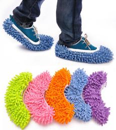 1pc Dust Mop Slipper House Cleaner Lazy Floor Dusting Cleaning Foot Shoe Cover 7 Colours Drop HG09532318878