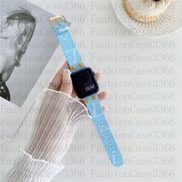 high quality designer strap Watchbands Watch Band 42 38 40 44 41 45 49 mm iwatch 2 3 4 5 6 7 8 bands Leather Strap Bracelet Fashion Stripes watchband