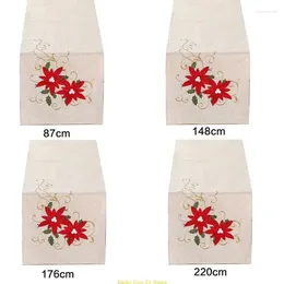 Table Cloth Fashion Handmade Runner Christmas Embroided Home Decor For Every Occasion Flower Polyester Linen