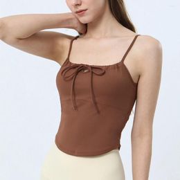 Active Shirts Yoga Pilates Tops With Padding Training Wear Ladies 2024 Summer Clothing Dance Sport Crop Top Brown White Haut Femme
