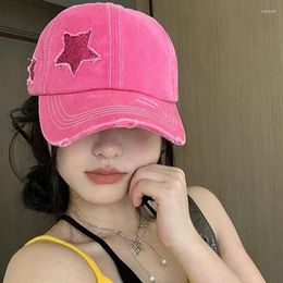 Ball Caps High Baseball Cap For Women Snapback Hat Bone Hip Hop Adjustable Distressed Star Dad Hats Casquettes Female