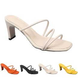 Women Heels Fashion Sandals Slippers High Shoes GAI Triple White Black Red Yellow Green Brown Color103 451 138 d sa b2e