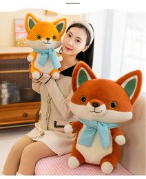25cm cute scarf fox doll children soothing doll bed cuddle doll girl birthday gift plush toys