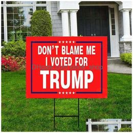 Banner Flags Donald Trump 2024 Yard Sign With Metal Stake Garden Flag Drop Delivery Home Festive Party Supplies Dh1Vp