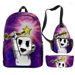 Backpack Hip Hop Funny Nobody Saves The World 3D Print 3pcs/Set Pupil School Bags Travel Laptop Chest Bag Pencil Case