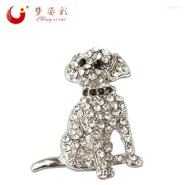 Brooches Mziking Lovely Crystal Poodle Dog White Zinc Alloy Rhinestone Broches For Women Animal Brooch Garment Jewellery