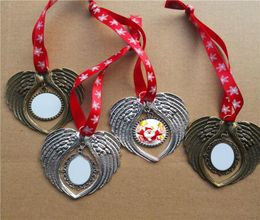 whole 8 style sublimation christmas ornament xmas decorations angel wings shape blank transfer printing christmas gifts7430834