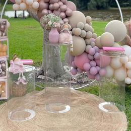 Party Decoration Transparent Acrylic Round Cylinder Podium Display Pedestal Perspex Aisle Stand For Wedding Baby Shower Event