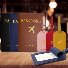 Storage Bags Portable PU Leather Luggage Tag Suitcase Identifier Label Baggage Boarding Bag Name ID Address Holder Travel Accessorie