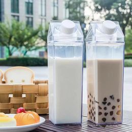 Water Bottles Transparent Bottle Creative Milk Cardboard Juice Box Reusable Portable For Outdoor Sports Travel And Camping