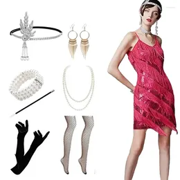Casual Dresses Wepbel Camisole Tassel Sheath Dress Women Sexy Sequins 1920 Vintage Party Gatsby Evening Ball Gown Bodycon V-neck