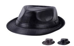 2021 Step into Autumn and Winter New PU Leather Hat Light Board Fashion British Simple Retro Cap Mens Fedora Hat Fashion9928830