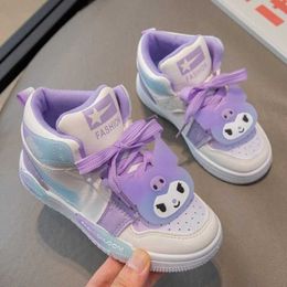 Athletic Outdoor Cute Cartoon Kuromi Boys Girls Sport Shoes Fashion Breathable Sneakers for Kids Anti-slip Student Shoes Child Outdoor Shoes Y240518