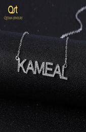 Personalised Iced Out Zirconia Letters Necklace Custom Name Pendant Crystal stainless steel choker Do not fade Jewellery WomenGift6643346
