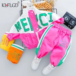 Clothing Sets 2pcs Letter Autumn Kid Boy Girl Suits Sport Tracksuit Long Sleeve Zipper Infant Clothes