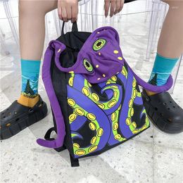 Backpack Cartoon Octopus Pattern With Hat 2024 School Bags For Teenage Girls And Boys Kawaii Cosplay Cute Backpacks Large