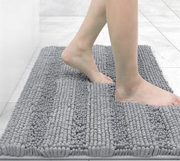 Olanly Bathroom Rug Mat Non Slip Quick Dry Bath Mats Extra Thick and Super Absorbent Bath Rugs Microfiber Chenille Shower Carpet 240518