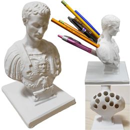 1Pc Julius Caesar Statue Office Desk Pen Holder Organizer Decor Rack Gift Stationery Teacher 240517