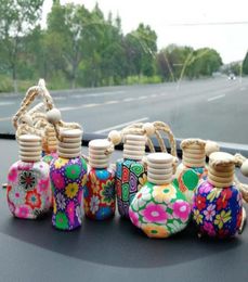 Polymer Clay Car Perfume Bottle Car Hanging Decoration Essential Oils Diffusers Perfume Pendant Bottles Fragrance Air Fresher Orna7985414