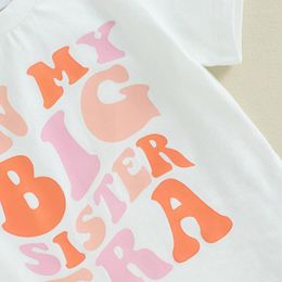 Clothing Sets Mandizy Baby Girl Clothes Summer Short Sleeve Funny Letter T-Shirts Casual Solid Colour Shorts Set Toddler Outfit