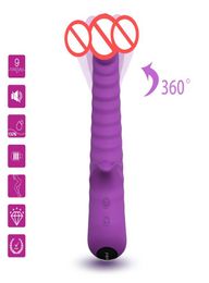 Rabbit Vibrator 360 Degree Rotating Vibrator Big Vibrating Dildo Clitoris Stimulator G Spot Vibrator Adult Sex Toys for Women2393361