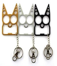 Self Defence Keychain Mental Cat Car Keychains Bottle Opener Creative Wrench Broken Window Key Chain Fashion Handbag Keychain GWD46297417