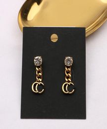 Long Retro Earrings Colour Rhinestone Charm Designers Women Bow Diamonds Party Wedding Birthday Gift Luxury Classic Brand European8599280