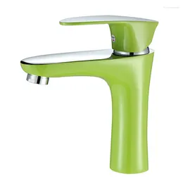 Bathroom Sink Faucets Basin Faucet Modern Multi-color Copper Single Lever Hole And Cold Water Mixer Tap Orange Green