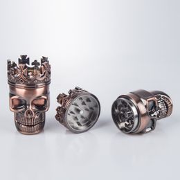 P052 Smoking Pipe Classic Skull Tobacco Herb Grinder 2-Part Spice Crusher Hand Grinders Dab Rig Glass Water Bong Tool
