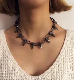 Rivets Chokers Punk Goth Handmade CCB Material Choker Necklace Spike Rivet Rock Gothic Pendant Necklaces7599735