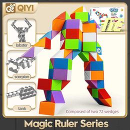 Magic Cubes Qiyi 24-72 Magic Rules 3D Puzzle Toy Convertible Cube Childrens Education Cube Magic Snake Speed Cube Toy Y240518