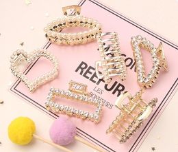 Pearl Hair Clip Rhinestone Snap Hairpins For Women Girls Hair Styling Accessories Aligator Hair Clamp Korean Bobby Pins Barrette S5787379