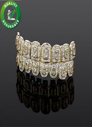 Hip Hop Jewelry Mens Teeth Grills Diamond Iced Out Grillz Luxury Designer Gold Silver Fashion Accessories Rapper Bling Charms7376051