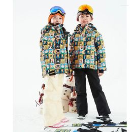 Skiing Jackets Children Hooded Raincoat Snowboarding Boys Girls Warm Waterproof Ski Suit Windproof Outdoor Sports Snow Coats
