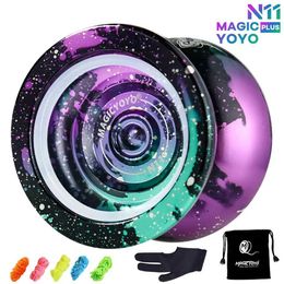 Yoyo MAGICYOYO Professional Yoyo N11 Alloy Aluminium Unresponsive Yoyo for Advanced with Extra 5 Yoyo Strings + Bag + Yoyo Glove Y240518