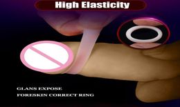 yutong 2 PCS Cock Ring Foreskin Correct Penis Erection Sleeve Delay Ejaculation Cockring Toys For Men Intimate Goods Shop7765614