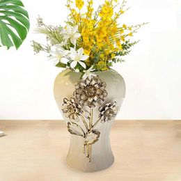 Storage Bottles Porcelain Ginger Jar Display Ceramic Flower Vase For Desk Home Indoor Plants