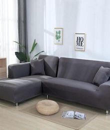 Grey Colour Elastic Couch Sofa Cover Loveseat Cover Sofa Covers for Living Room Sectional Slipcover Armchair Furniture1754032