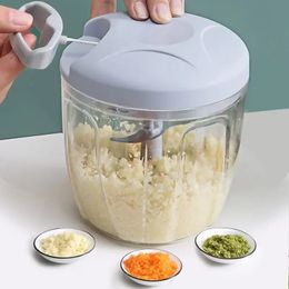 500ML Manual Meat Mincer Garlic Chopper Rotate Press Crusher Vegetable Onion Cutter Kitchen Cooking Accessories 240429
