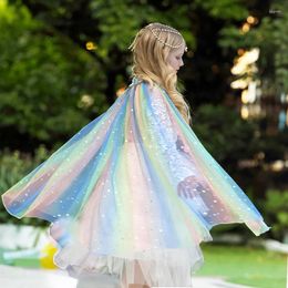 Jackets Baby Girl Clothes Fashion Glitter Multicolor Mesh Girls Cloak Sweet Style Shiny Shawl Princess Costumes 2-10 Years Kids