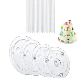 Party Supplies 12 Pieces Plastic White Sticks Dowel Rods In Cake Stands And 4 Separator Plates For Tiered Stacking