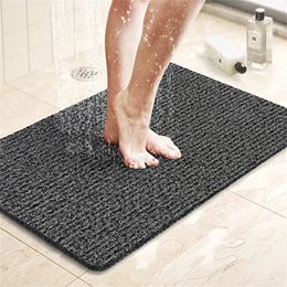 Shower Mat Bathtub Mat Non-Slip Bath Mat with Drain Quick Drying PVC Loofah Bathmat for Tub Shower Bathroom 240518