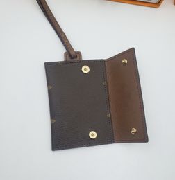 مصمم حقيبة تايغا حقيقية جلدية الائتمان بطاقة محفظة القلادة الرجال نساء قصيرة مفتاح العملة المحفظة حامل بطاقة أزياء حقيبة جيب مع مربع Q#27