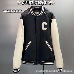 Men's Jackets C23 Early Autumn Thread Colour Block Design Fashionable Academy Style Jacket Baseball Suit Loose Versatile