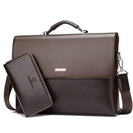 Brand Business Men Briefcase Bag pu Leather Black Luxury Designer Laptop Bag Office Large Capacity Briefcase 279r